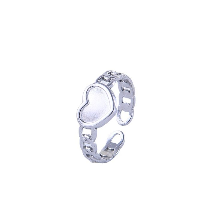 Sweet Heart Shape Titanium Steel Hollow Out Open Ring