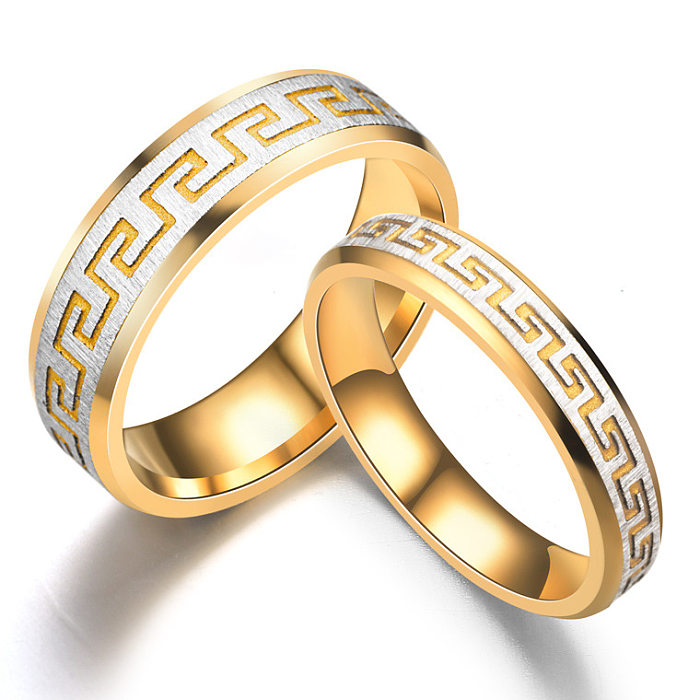 Bague en acier titane, motif rétro créatif, bijoux, vente en gros