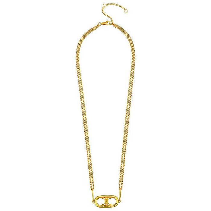 Elegante Halskette mit geometrischem Titanstahlüberzug