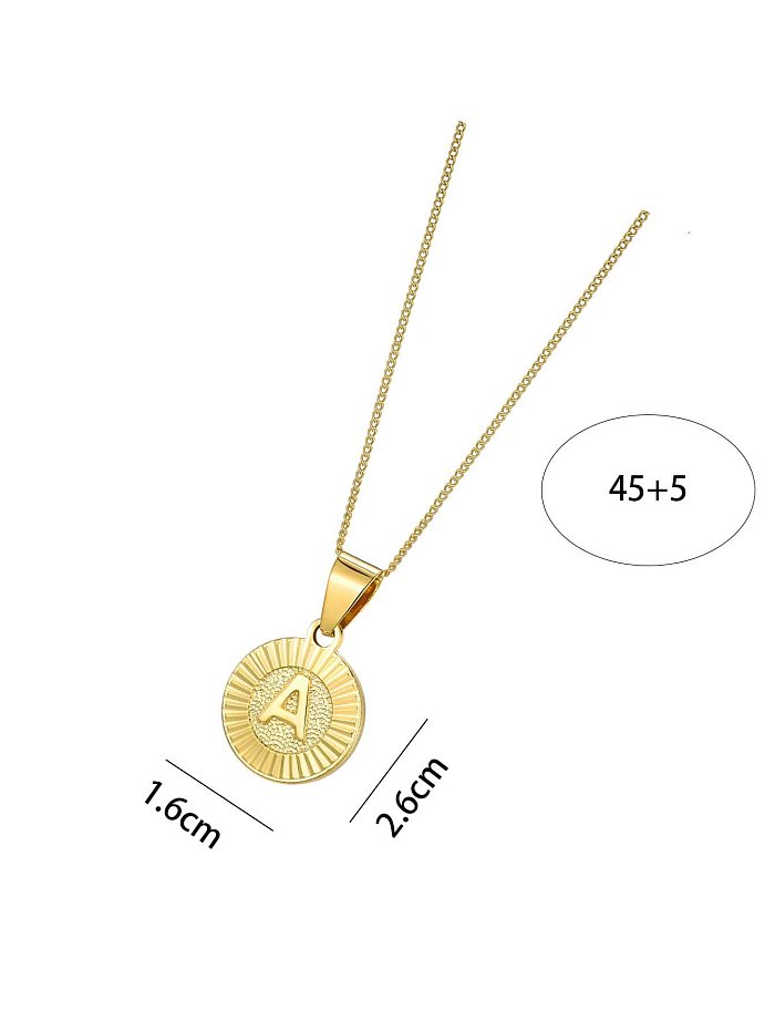 Casual Streetwear Letter Stainless Steel Copper Plating 18K Gold Plated Pendant Necklace
