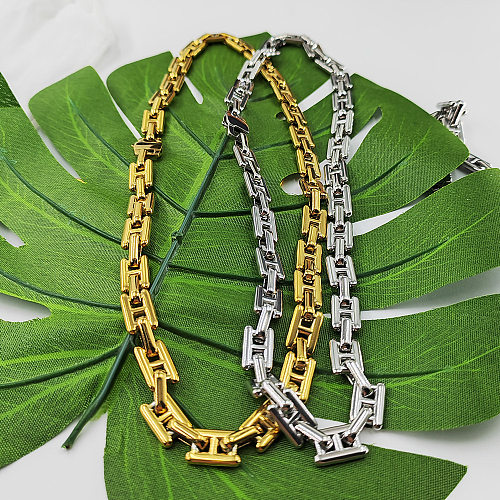 Basic Geometric Titanium Steel Plating Bracelets Necklace