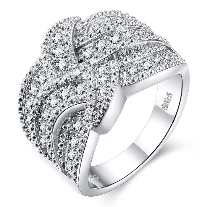 Anéis luxuosos de gema com revestimento de cobre geométrico feminino