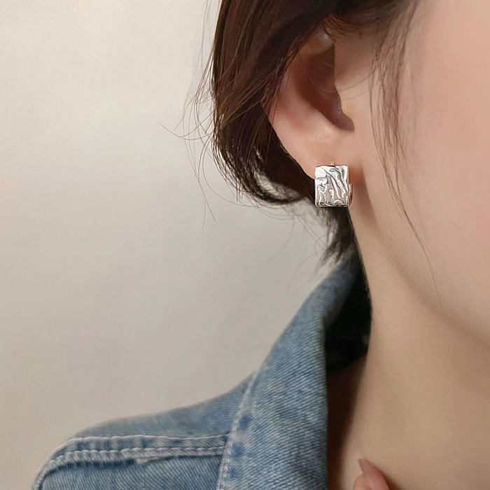 1 Pair Casual Simple Style Irregular Square Plating Copper Earrings
