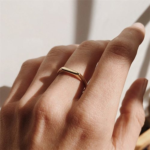 Simple Style Solid Color Stainless Steel Plating Rings 1 Piece