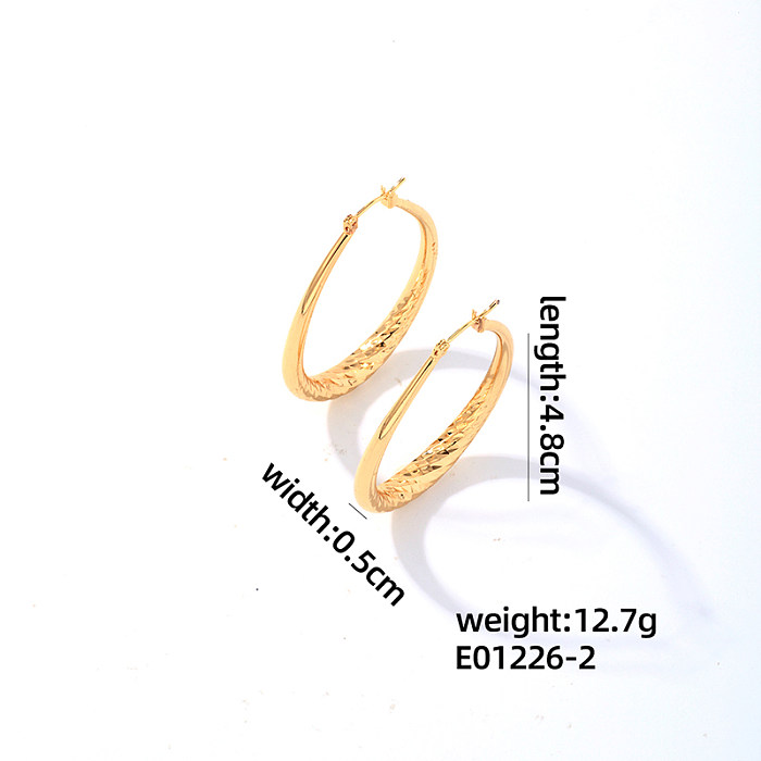 1 Pair Casual Sweet Oval Plating Copper Gold Plated Drop Earrings