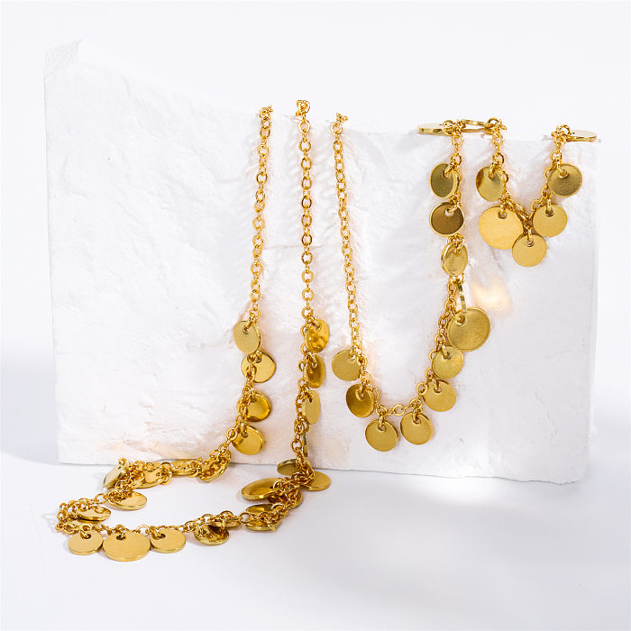 Einfache Commute-Halskette mit runder Kupfervergoldung in großen Mengen
