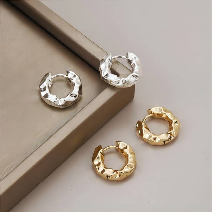 1 Pair Casual Commute Circle Plating Copper 18K Gold Plated Earrings