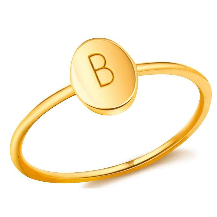 Simple Style Letter Copper Plating Rings