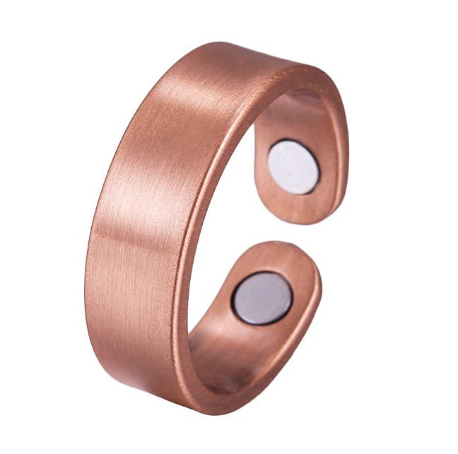 Retro Solid Color Magnetic Material Copper Rings Bracelets