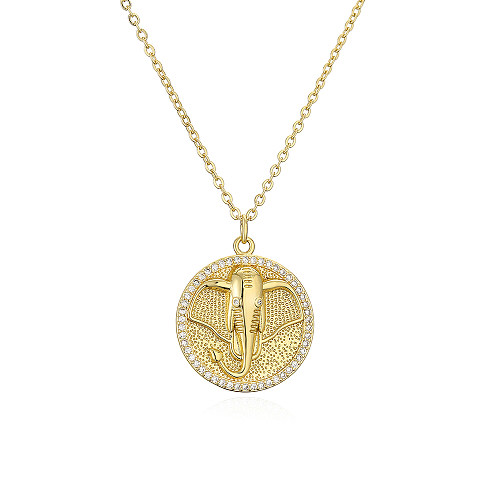 Fashion Animal Copper Plating Zircon Pendant Necklace 1 Piece