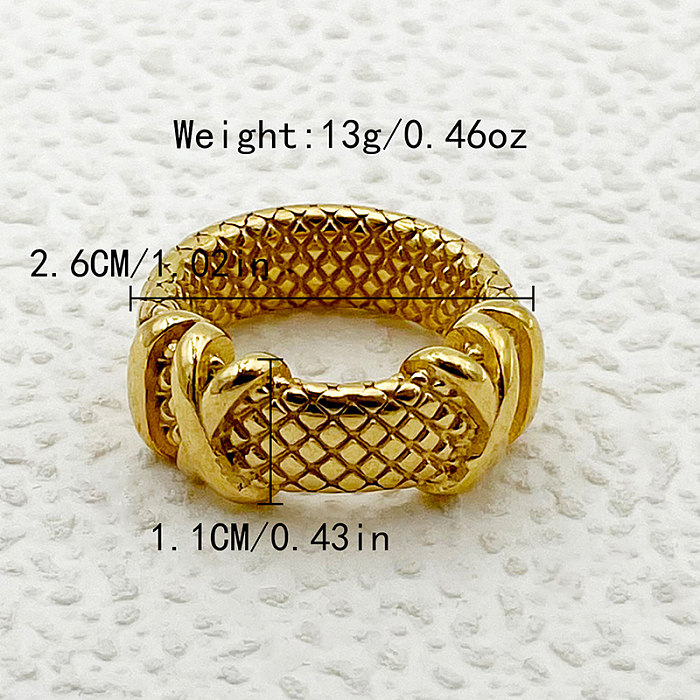 Wholesale Elegant Roman Style Commute Snakeskin Stainless Steel Plating Gold Plated Rings