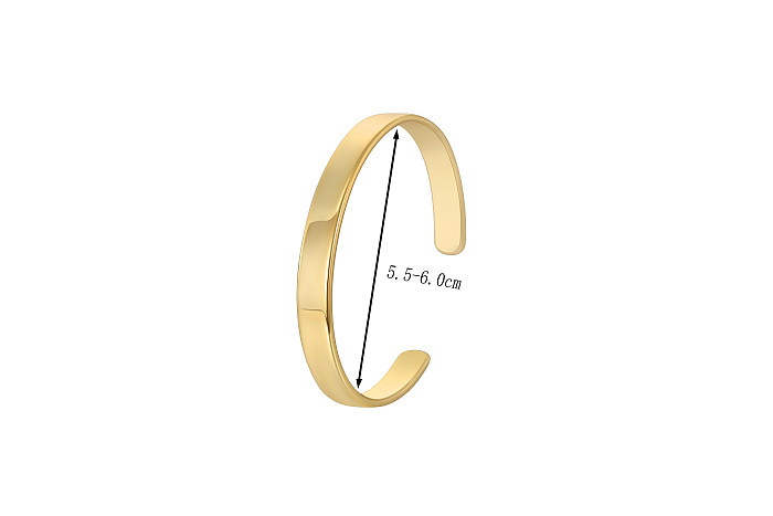 Casual Classic Style Commute Solid Color Copper Plating 18K Gold Plated Bangle