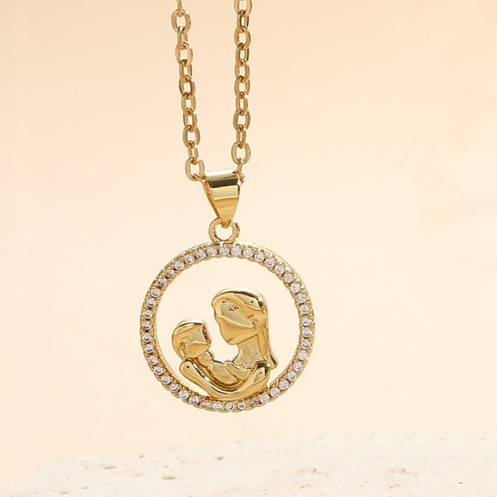 قلادة أنيقة على شكل قلب من النحاس المطلي بالذهب عيار 14 قيراط على شكل حرف MAMA بكميات كبيرة