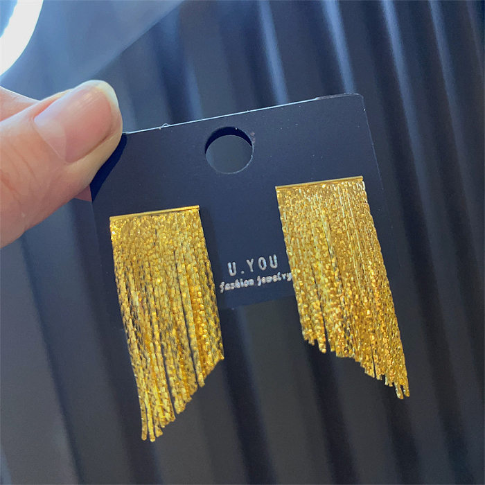 Fashion Geometric Brass Plating Drop Earrings 1 Pair