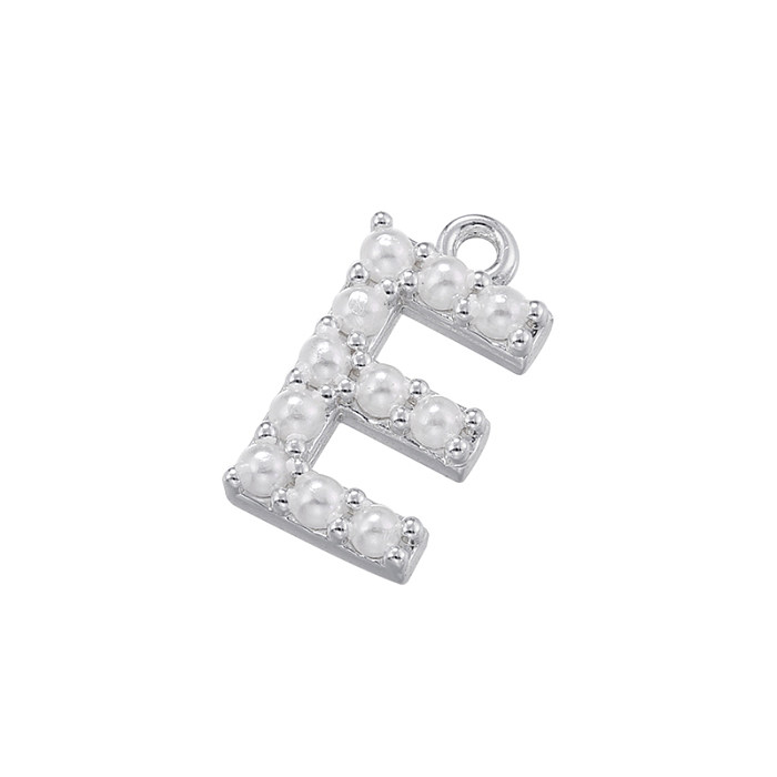 Casual Elegant Simple Style Letter Copper Plating Inlay Artificial Pearls 18K Gold Plated Charms