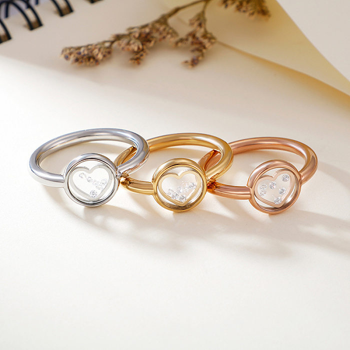 Korean Style New Jewelry Foreign Trade Supply Heart-Shaped Ring Valentine's Day Gift Girlfriend Three Colors Optional Can Be Sent On Behalf