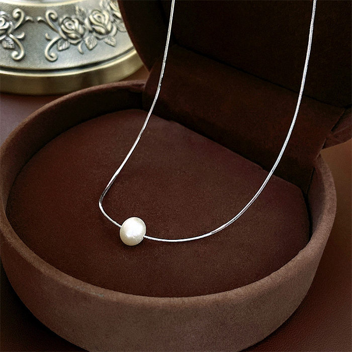 Retro Lady Simple Style V Shape Heart Shape Bow Knot Copper Inlay Opal Zircon Pendant Necklace