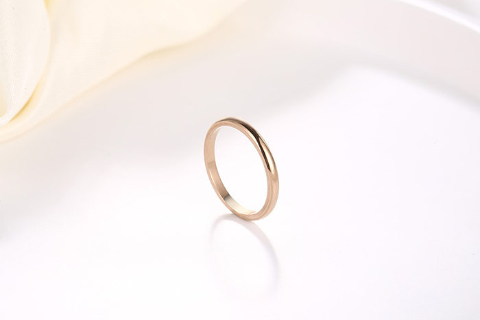 Simple Style Geometric Titanium Steel Polishing Plating 18K Gold Plated Rings