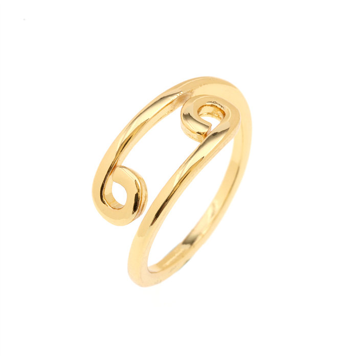 Basic Constellation Copper Plating Gold Plated Open Ring