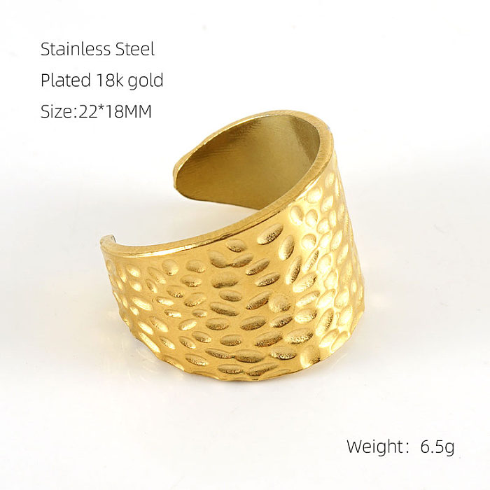 Wholesale Classical Cool Style Solid Color Stainless Steel Wide Band Ring Open Ring