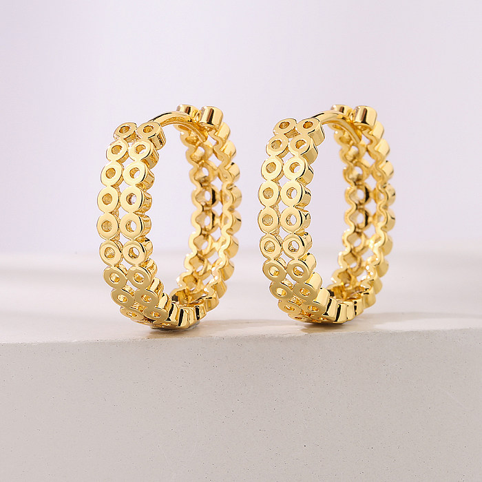 Fashion Solid Color Copper Plating Hoop Earrings
