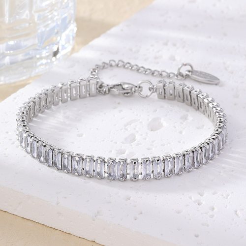 Sweet Square Copper Inlay Zircon Bracelets