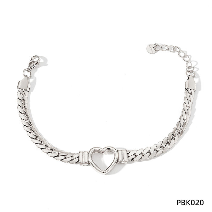 Collier de bracelets de placage d'acier de titane d'acier inoxydable de forme de coeur de mode