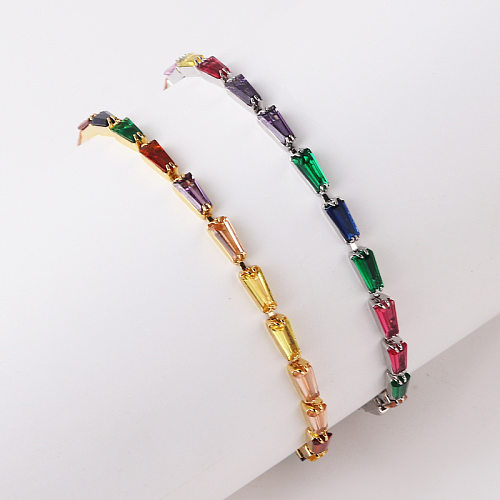 Cross-Border Supply Micro Inlaid Color Zircon Claw Chain Niche Design Chain Bracelet Women's Fashion All-Match Bracelet Wholesale