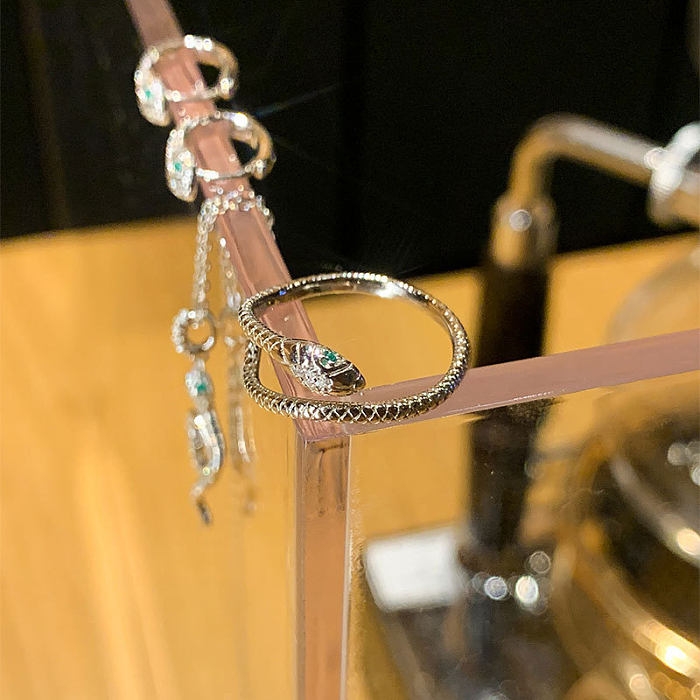 Elegant Simple Style Snake Copper Plating Rings
