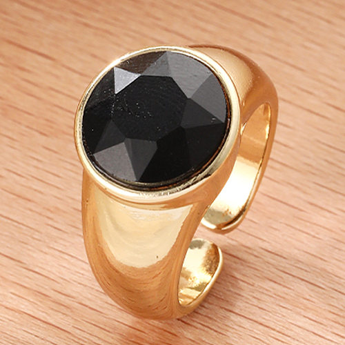 Fashion Round Copper Plating Zircon Open Ring