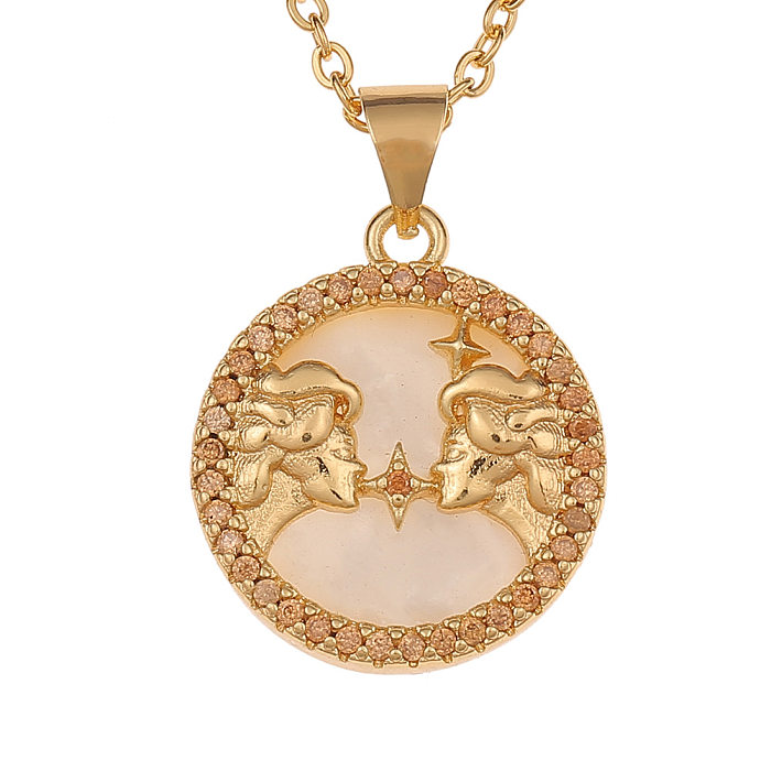Collier avec pendentif fritillaire douze constellations, vente en gros de bijoux, nouvelle mode