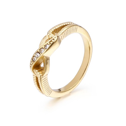 Anillo de diseño de moda japonés y coreano, anillo ligero de lujo de acero inoxidable con forma de 8