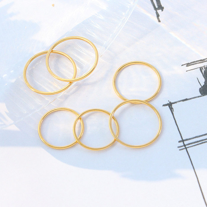 Anillo de acero de titanio con nicho de personalidad, anillo de cola chapado en oro real de 18 quilates