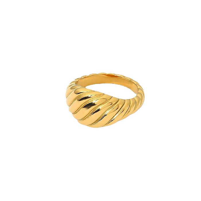 Fashion Spiral Stripe Stainless Steel Rings Plating Stainless Steel Rings