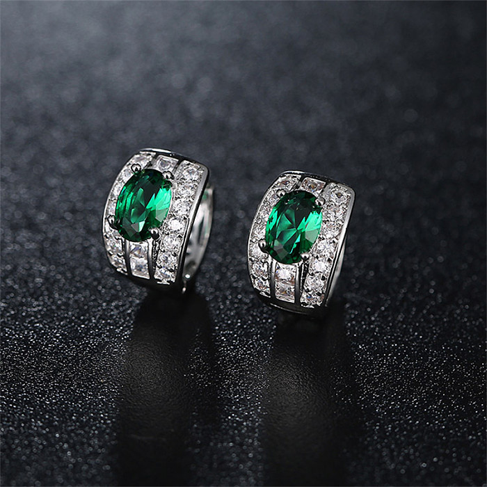 1 Pair Casual Round Plating Inlay Copper Zircon White Gold Plated Ear Studs