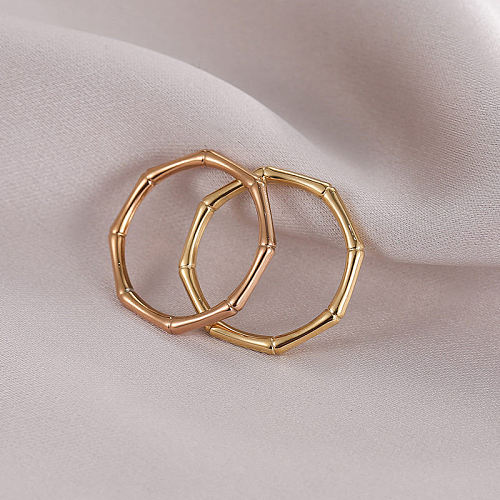 Anéis de aço titânio geométricos de estilo étnico que chapeiam anéis de aço inoxidável