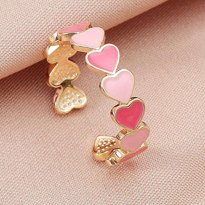 Sweet Copper Heart Shape Ring Daily Unset