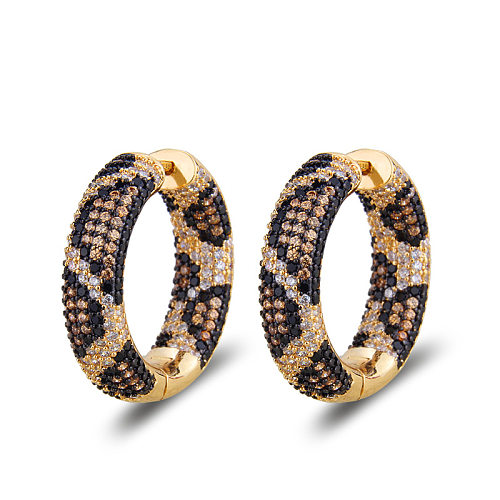 Neue Zirkon-Ohrringe mit Leopardenmuster, modisches Kupfer, vergoldet, voller Diamanten, verschiedene Ohrringe, Schmuck