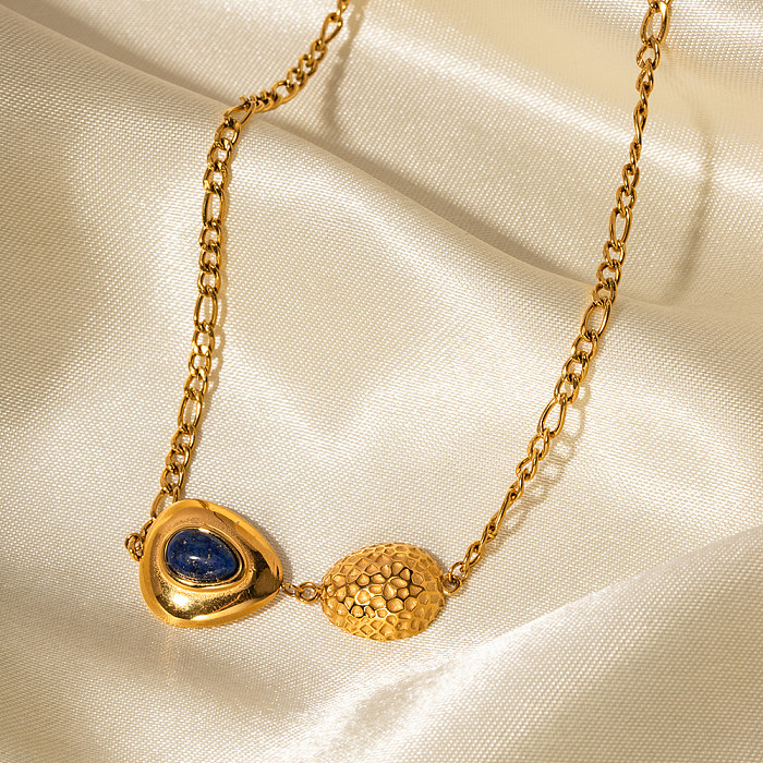 Collar de pulseras chapado en oro de 18 quilates con incrustaciones de acero inoxidable estilo triángulo retro estilo IG