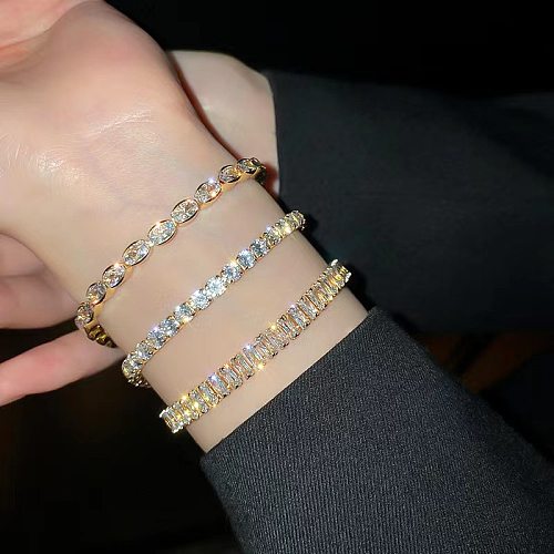 Geometrische Armbänder im schlichten Stil mit Kupferbeschichtung