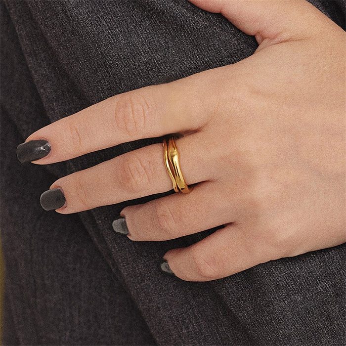 Fashion Irregular Stainless Steel Rings Gold Plated Stainless Steel Bracelets