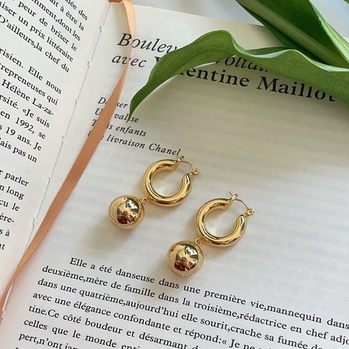 1 Pair Vintage Style Geometric Solid Color Plating Copper Drop Earrings
