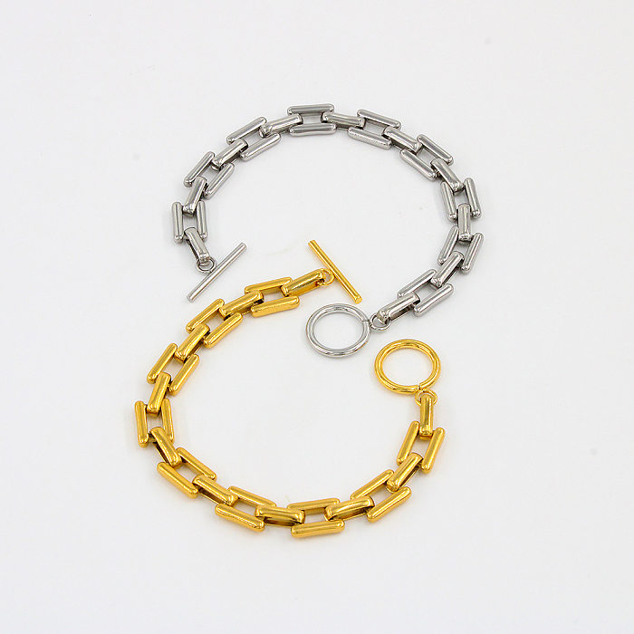Collier de boucles d'oreilles de bracelets en acier inoxydable géométrique de style simple