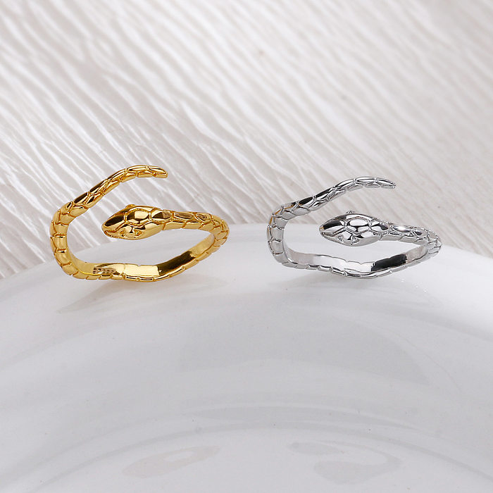 Simple Style Snake Copper Plating Gold Plated Rings