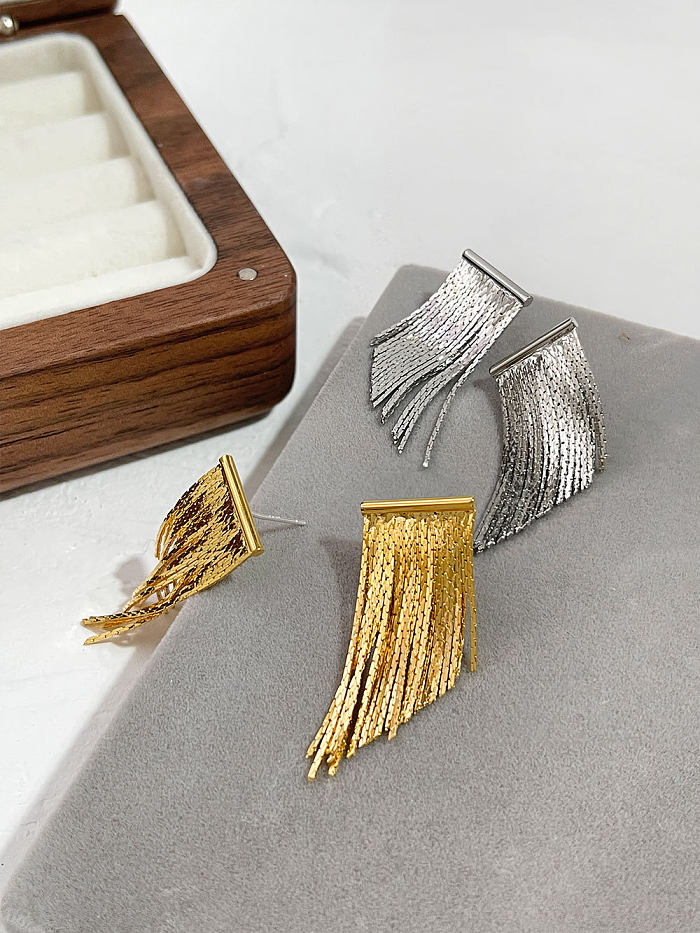 Fashion Tassel Copper Plating Drop Earrings 1 Pair