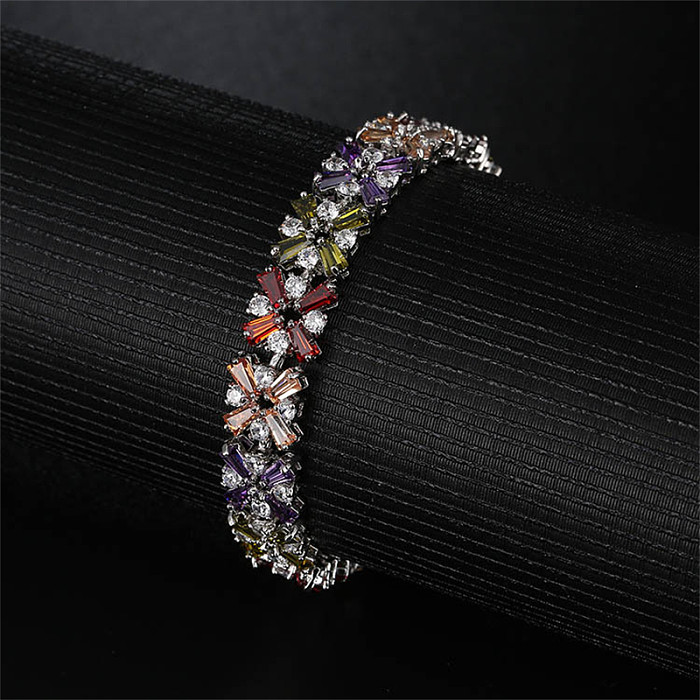 Bracelets Glam en Zircon avec incrustation de cuivre et flocon de neige