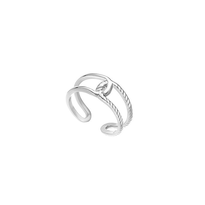 Twisted Hollow Ring C-shaped Open Adjustable Titanium Steel Ring