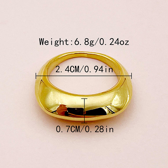 Casual Simple Style Roman Style Solid Color Stainless Steel Plating Gold Plated Rings