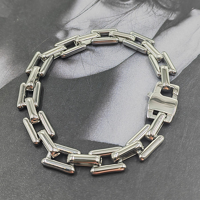 Damen-Armband-Halskette mit quadratischer Edelstahlbeschichtung