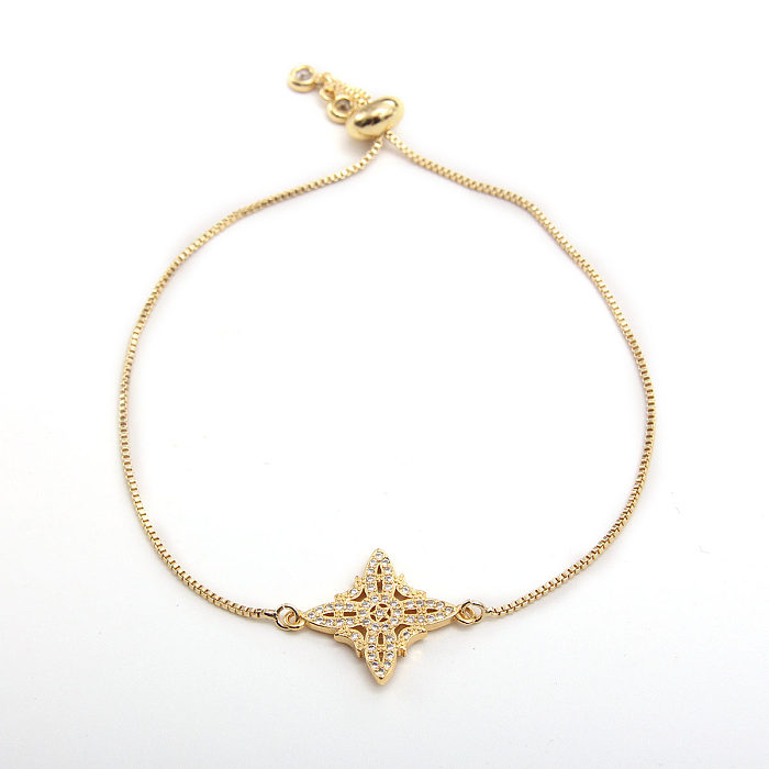 Casual Simple Style Star Copper Plating Inlay Zircon Bracelets